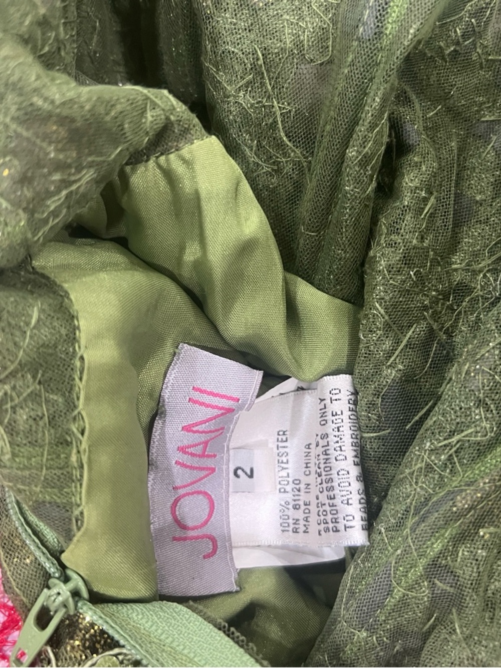 Jovani olive green mermaid prom dress - Picture 5 of 5